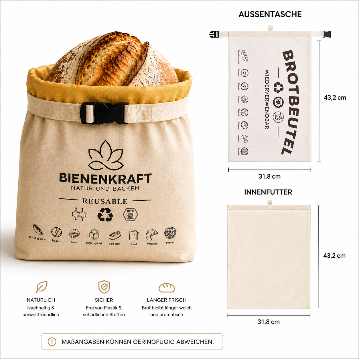 Bienenkraft Bienenwachs-Brotbeutel